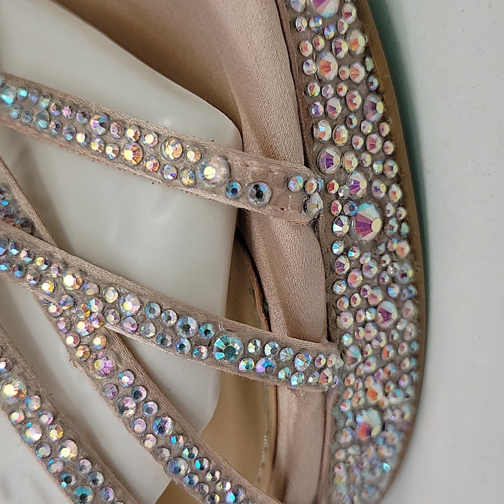 Betsy Johnson SB-Aden Champagne Rhinestone Heel Womens 10 - Picture 4 of 9